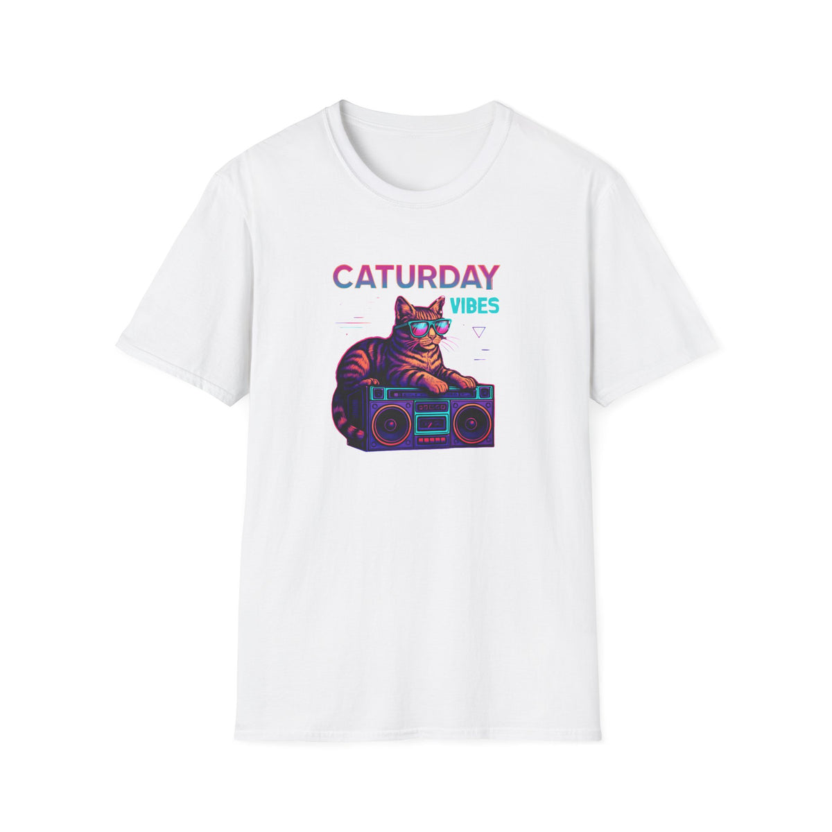 Neon cat boombox vibes T-Shirt